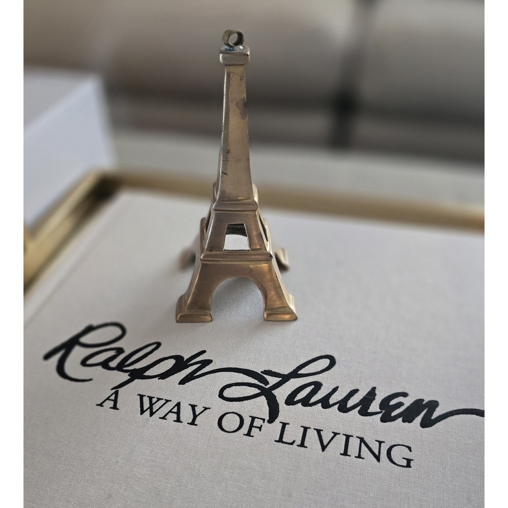 Restoration Hardware Solid‎ Gold Brass Miniature Eiffel Tower Ornament  Decor